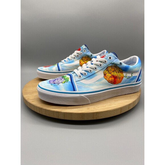 Vans One Piece Devil Fruit Skate Sneaker Old Skool Shoes Blue Mens 7.5 Womens 9 - Picture 8 of 16